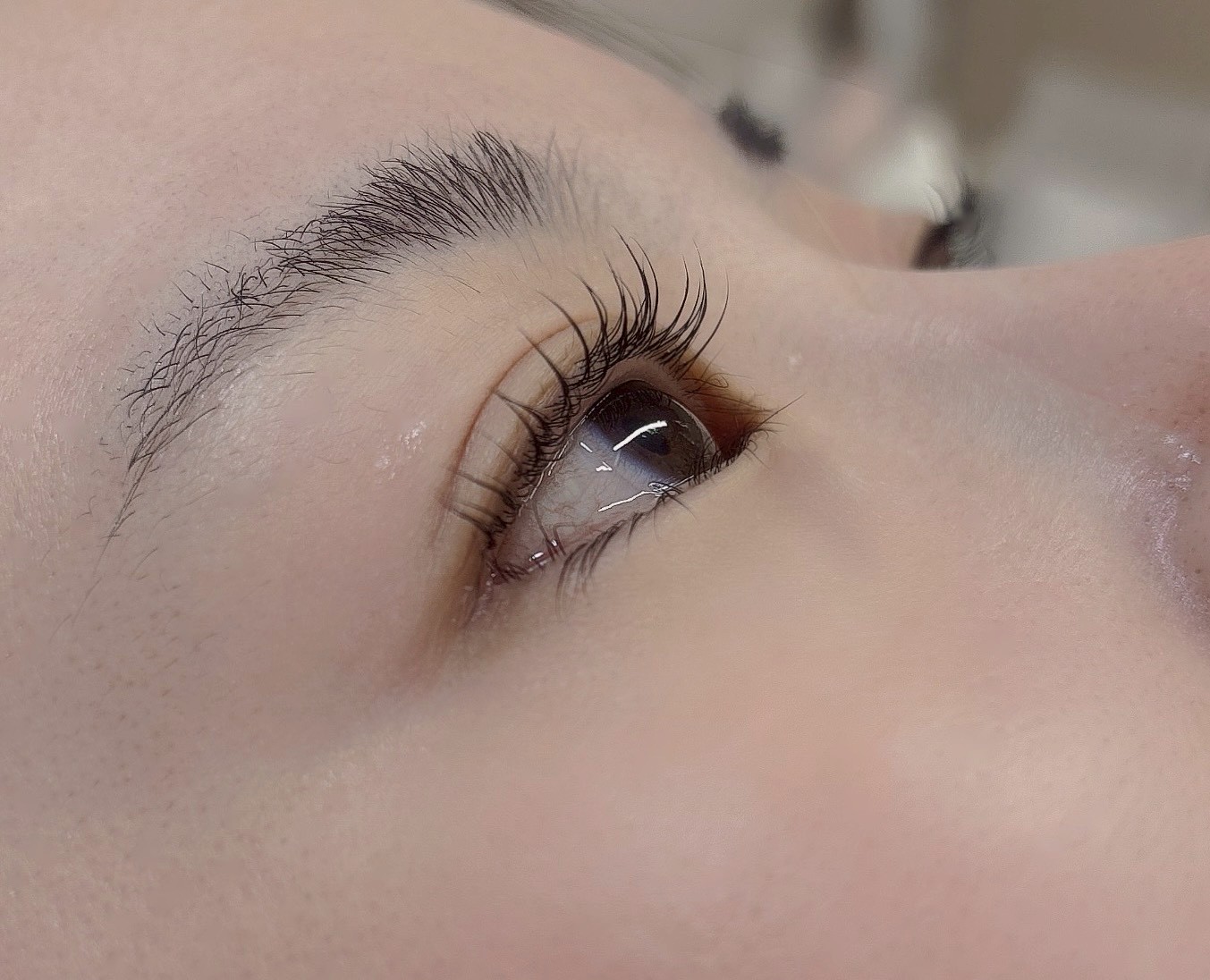 まつげエクステのクローズアップ